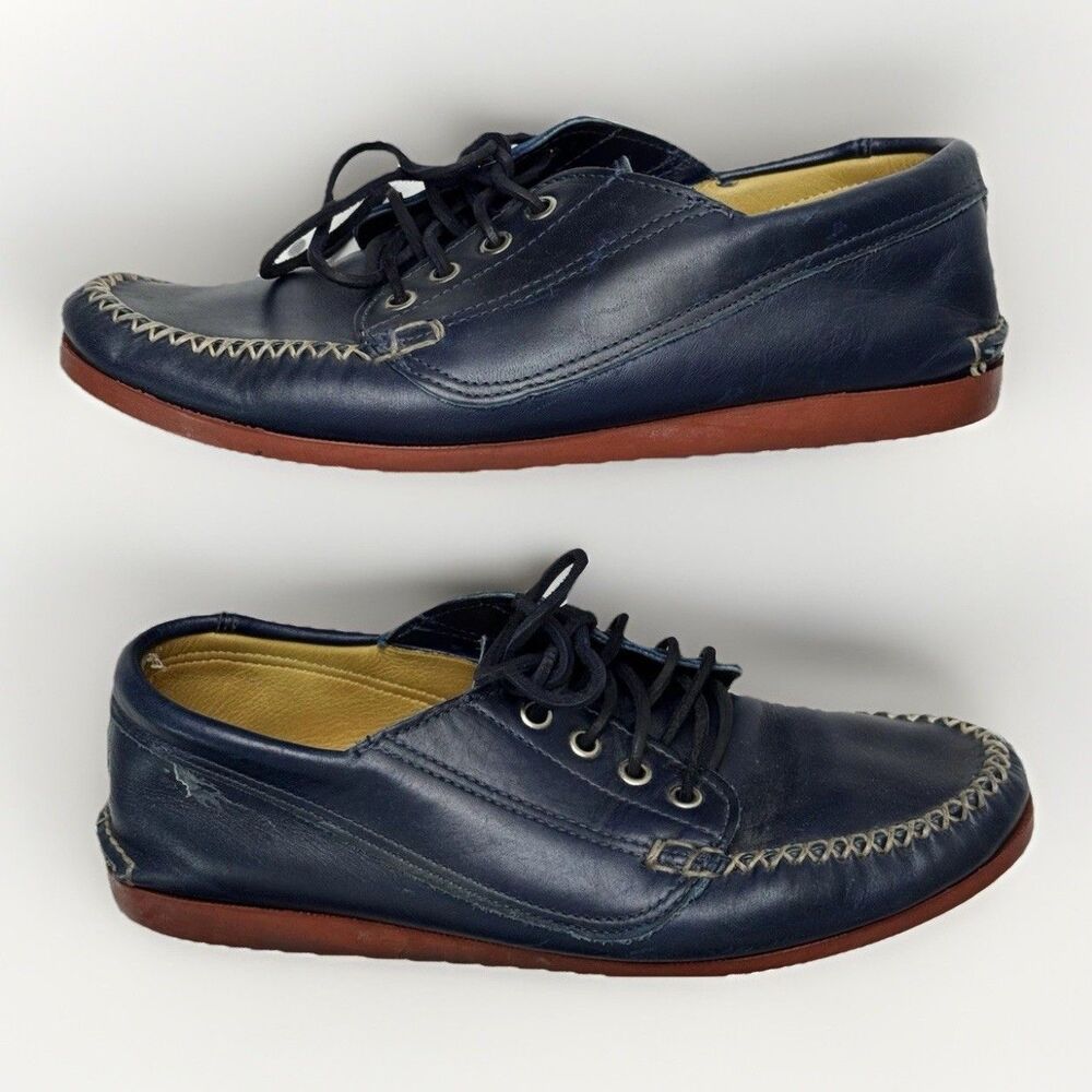 Size 9D -Quoddy Men’s Brick Camp Sole Navy Chromexcel Maliseet Oxford